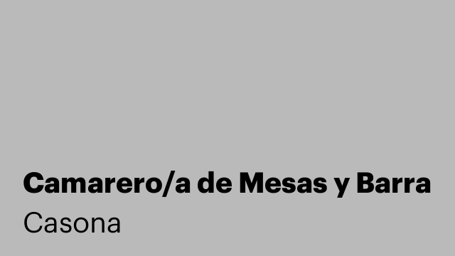 Camarero/a de Mesas y Barra