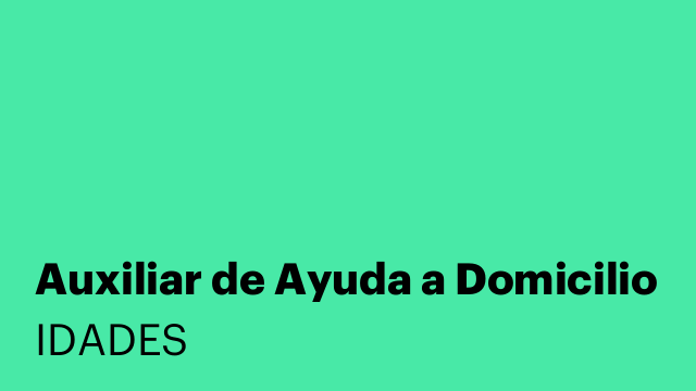 Auxiliar de Ayuda a Domicilio