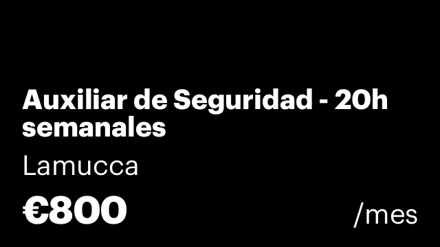 Auxiliar de Seguridad - 20h semanales