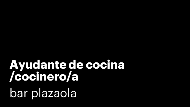 Ayudante de cocina /cocinero/a
