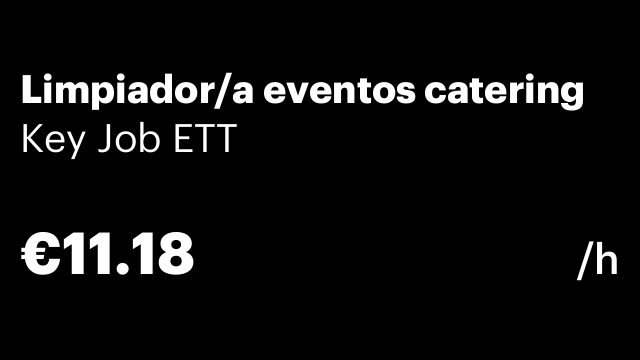 Limpiador/a eventos catering