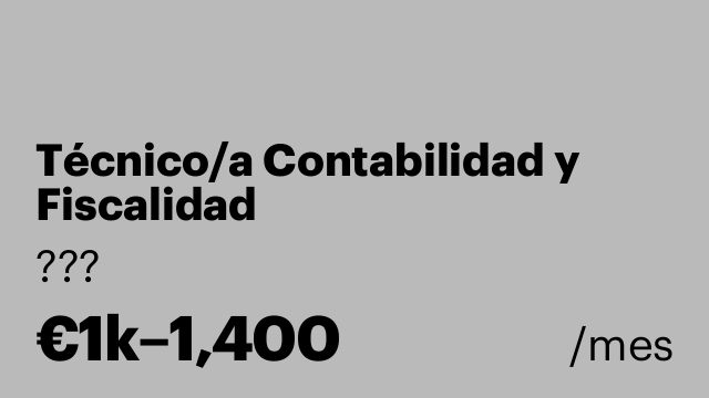 Técnico/a Contabilidad y Fiscalidad