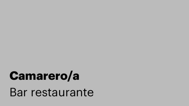 Camarero/a