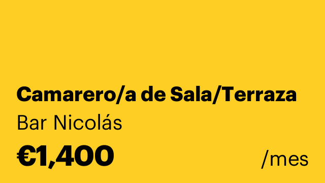 Camarero/a de Sala/Terraza