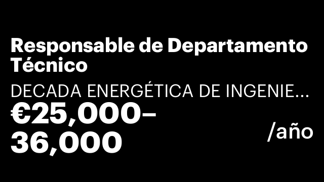Responsable de Departamento Técnico