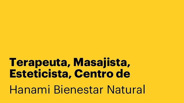 Terapeuta, Masajista, Esteticista, Centro de Bienestar