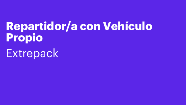 Repartidor/a con VehÃculo Propio
