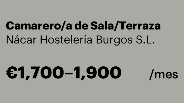 Camarero/a de Sala/Terraza