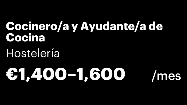 Cocinero/a y Ayudante/a de Cocina