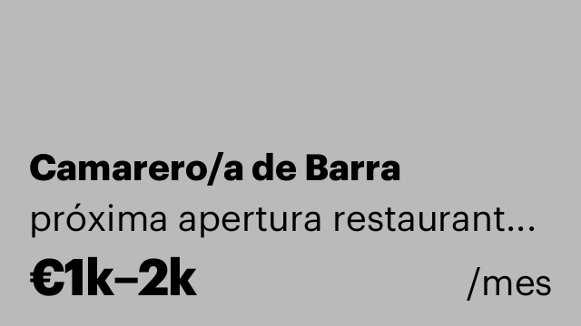 Camarero/a de Barra