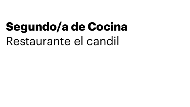 Segundo/a de Cocina