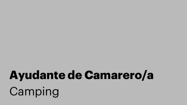 Ayudante de Camarero/a