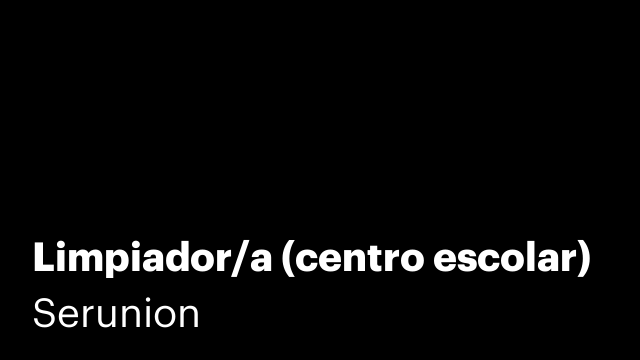 Limpiador/a (centro escolar)