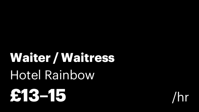 Waiter / Waitress