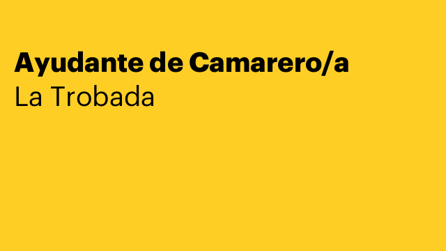 Ayudante de Camarero/a