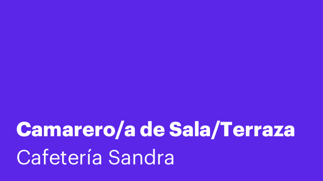 Camarero/a de Sala/Terraza