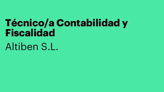 Técnico/a Contabilidad y Fiscalidad