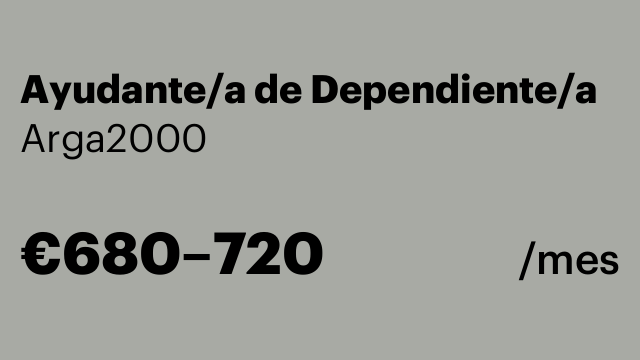 Ayudante/a de Dependiente/a