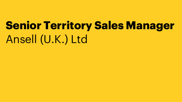 Senior Territory Sales Manager