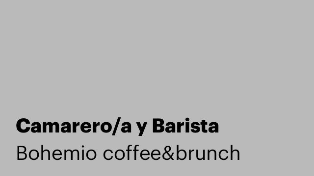 Camarero/a y Barista