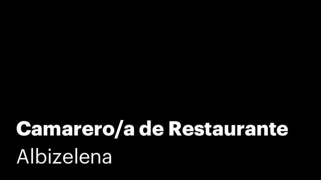 Camarero/a de Restaurante