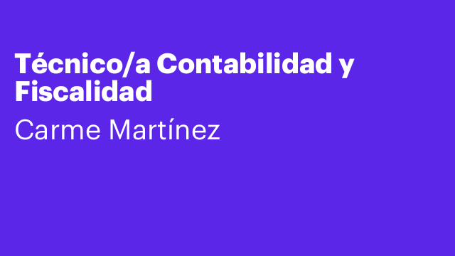 Técnico/a Contabilidad y Fiscalidad