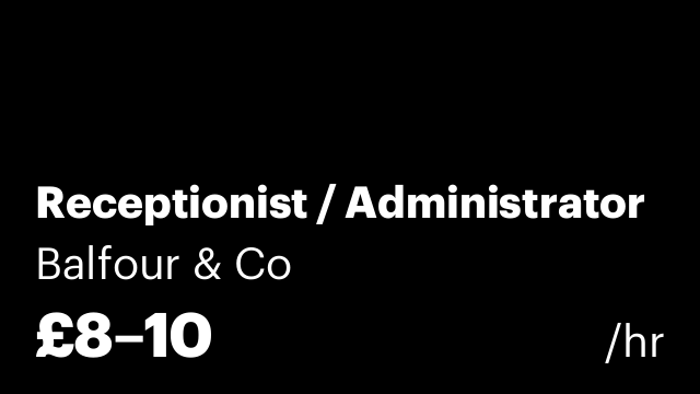 Receptionist / Administrator