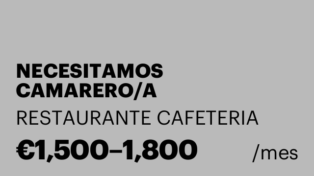 NECESITAMOS CAMARERO/A