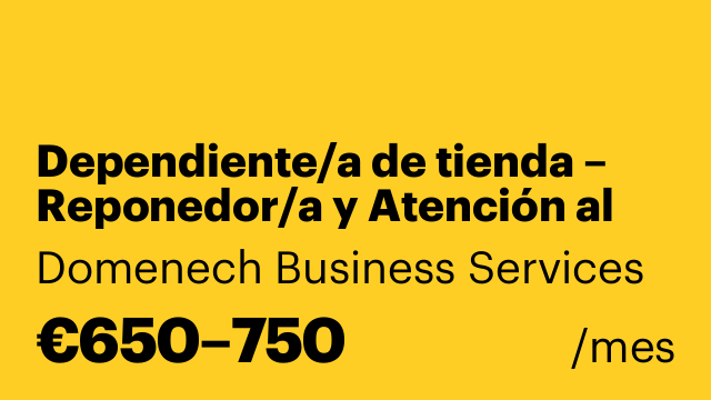 Dependiente/a de tienda – Reponedor/a y Atención al cliente
