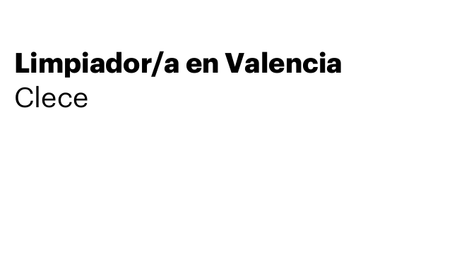 Limpiador/a en Valencia
