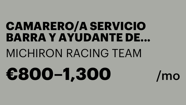 CAMARERO/A SERVICIO BARRA Y AYUDANTE DE COCINA