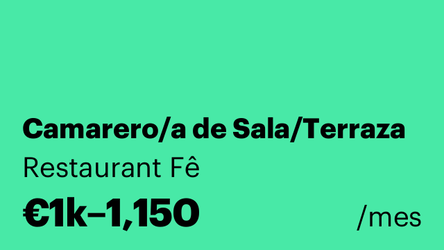 Camarero/a de Sala/Terraza