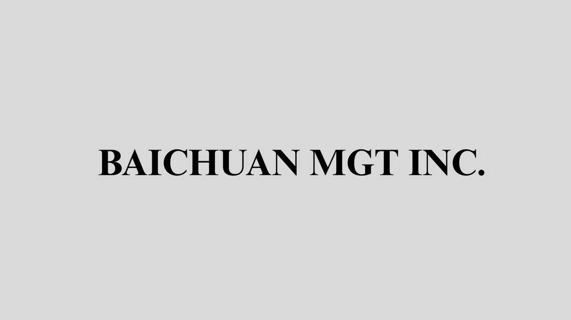 BAICHUAN MGT INC cover image