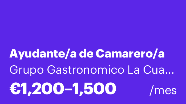 Ayudante/a de Camarero/a