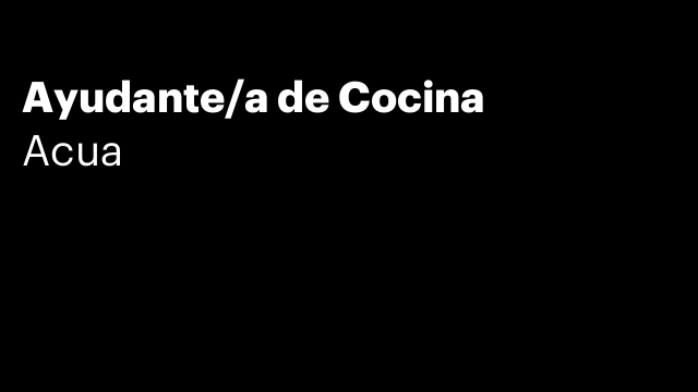 Ayudante/a de Cocina
