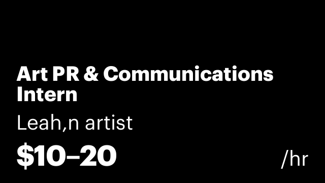 Art PR & Communications Intern