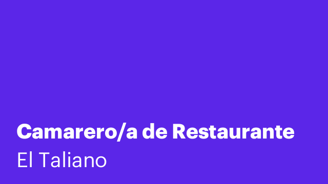 Camarero/a de Restaurante
