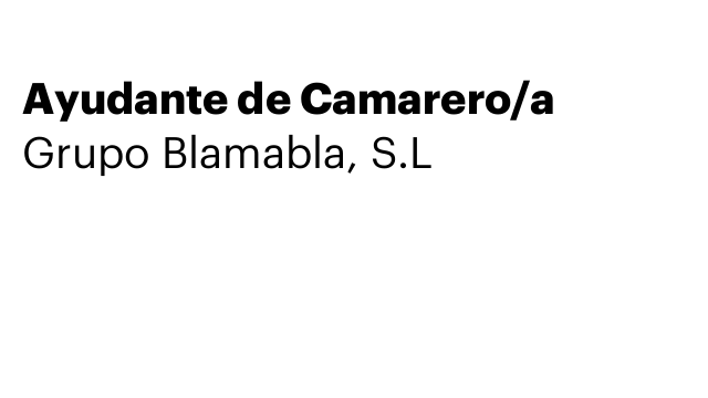 Ayudante de Camarero/a