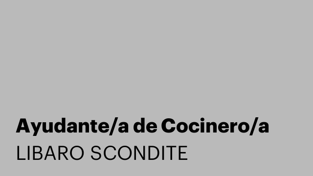 Ayudante/a de Cocinero/a