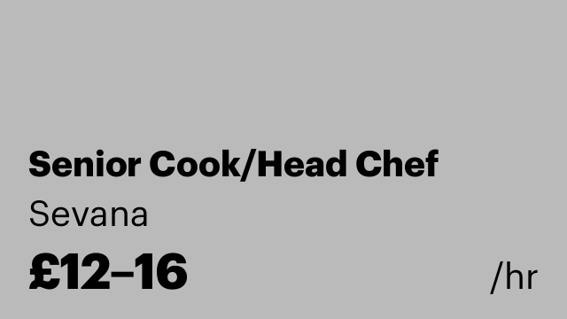 Senior Cook/Head Chef