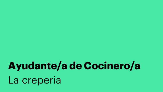 Ayudante/a de Cocinero/a