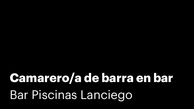 Camarero/a de barra en bar