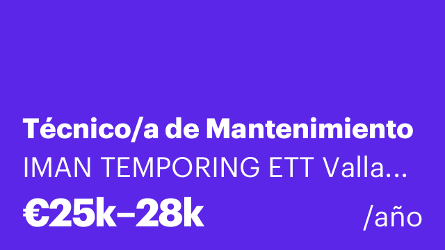 Técnico/a de Mantenimiento