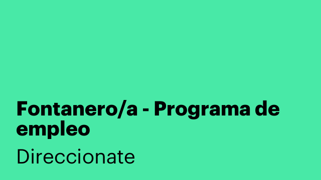 Fontanero/a - Programa de empleo