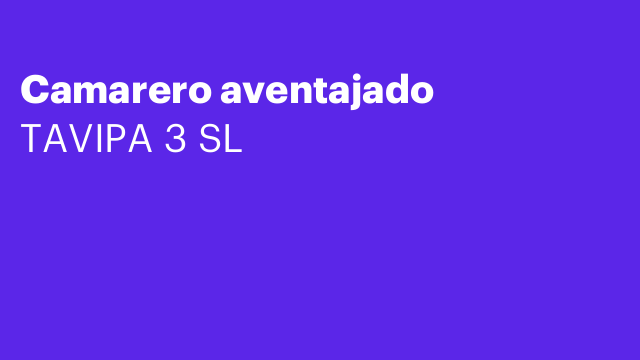 Camarero aventajado