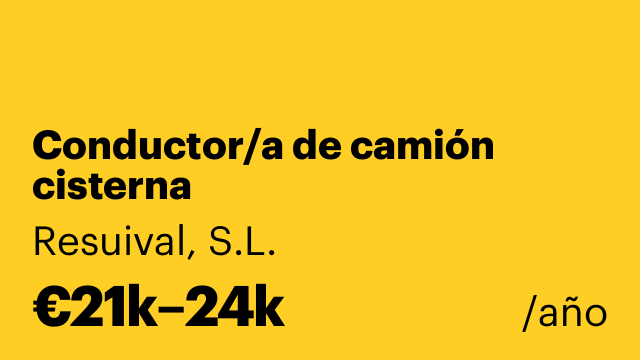 Conductor/a de camión cisterna