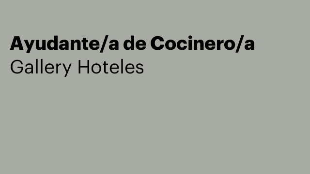 Ayudante/a de Cocinero/a
