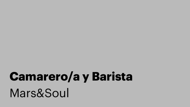 Camarero/a y Barista