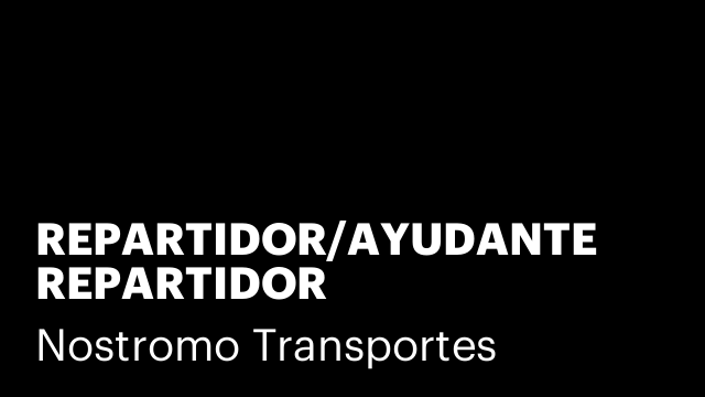 REPARTIDOR/AYUDANTE REPARTIDOR