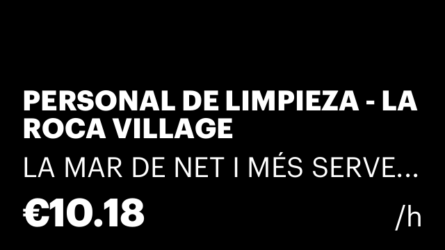 PERSONAL DE LIMPIEZA - LA ROCA VILLAGE